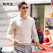 布先生海鷗領(lǐng)羊毛衫春秋純色可機洗男款毛衣BT12512 雅米杏 L (175)