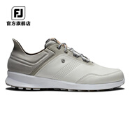 FootJoy 高爾夫男士球鞋Stratos休閑舒適FJ無釘款golf牛皮運(yùn)動鞋防滑耐磨 米白/卡其50071 43 碼=美碼8.5碼