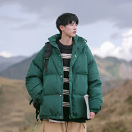 OEMG 日系立領棉服外套男女秋冬季潮牌寬松百搭情侶裝面包服加厚棉衣 DSA266-MF365綠色 M