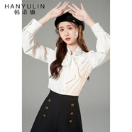 韓語(yǔ)琳空間韓語(yǔ)琳秋季白色長(cháng)袖襯衫女2023年新款洋氣時(shí)尚設計感小眾秋裝上衣 本白色 S