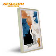 鈕鹿客/NEWCLOD 木質(zhì)畫框廣告機(jī) 類紙屏 瑪咖防眩光玻璃 液晶數(shù)字標(biāo)牌 海報機(jī) 安卓一體機(jī) 27英寸畫框廣告機(jī)（原木色）