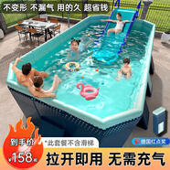 格瑞芬（Gryffon）【免充氣秒安裝】支架免充氣游泳池家用兒童游泳池大型戶(hù)外玩具 1.6米【標準套餐】免充氣泳池