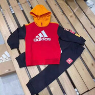 阿迪達斯 （adidas）嬰童裝春季款運動(dòng)服長(cháng)袖連帽兩件套 HC2740 86