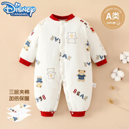 迪士尼（Disney）寶寶棉服冬款新生嬰兒衣服夾棉連體衣保暖棉衣男女加厚棉襖冬裝 公仔小熊 80cm