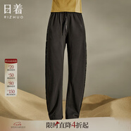 日著(zhù)設計師女裝2025秋季新款運動(dòng)休閑寬松顯瘦高級窄版直筒長(cháng)褲子 客黑 L