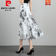皮爾卡丹（pierre cardin）印花半身裙女2025夏季新款雪紡中長款a字裙大尺碼高腰顯瘦遮胯舞 J12水墨牡丹 M 腰圍：2.0-2.1尺