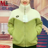 寐麗冬季保暖女外套棉衣羊羔絨外套女圈圈羊羔毛外套加絨加厚休閑棉服 果綠色 3XL 建議130-145斤