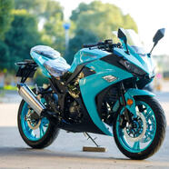 新世紀全新V6小忍者機車(chē)200-400cc地平線(xiàn)國產(chǎn)R3摩托車(chē)H2跑車(chē)可上牌趴賽 天藍色 單缸200-雙缸400不可上牌