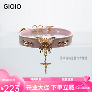 GIOIO鐳射皮choker項圈小眾十字架項圈定制刻字女m牽引繩鏈子k9 項圈+牽引繩送契約書