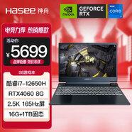 神舟（HASEE）戰(zhàn)神S8/Z8/T8系列游戲筆記本電腦 酷睿i5/i7/i9處理器/RTX4050/4060獨顯直連/15.6英寸高清屏 S8D6升級版i7/4060/16G+1TB/2K