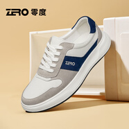 零度尚品Zero男鞋2025年夏季新款運動休閑鞋男百搭輕奢耐磨小白鞋緩震厚底 白藍 41