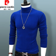 皮爾卡丹（pierre cardin）毛衣男士半高領(lǐng)秋冬厚款打底衫韓版潮流針織衫大碼修身保暖 寶藍色 半高領(lǐng)毛衣 3XL (155-170斤)