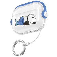 繹鎧適用蘋果airpodsPro2透明保護(hù)套airpods3鎖扣開關(guān)保護(hù)殼pro耳機(jī)殼airpods3代保護(hù)殼airpoods4軟殼 透明【特別版：熊貓魚】 蘋果 Airpods 4【2024年新款】