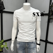 SXA香港潮牌棉質(zhì)短袖t恤男夏季2024新款休閑圓領(lǐng)半截袖青年百搭上衣 白色 L