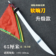 袁氏刀劍太極刀兒童競賽武術表演練功花刀單刀中華男女士軟響刀未開刃 65cm-軟響刀-三色刀彩)