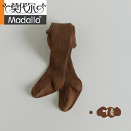 莫代爾女童連褲襪春秋棉兒童純色打底褲連腳秋季女寶寶嬰兒中厚打底襪 焦糖棕(1條裝) 31-34(建議身高110-120cm)