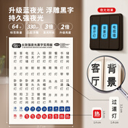 藍瑞 夜光開關貼標識標示標簽貼電表箱貼墻貼裝飾插座燈開關面板貼紙 【藍夜光】浮雕黑字