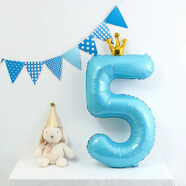 多美憶生日場景布置男孩數(shù)字生日氣球道具氛圍布置兒童派對裝飾藍色5