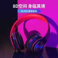 HKMW索尼【SOYN】適用手機通用【柏林音質(zhì)】電腦耳機頭戴式有線帶麥克風(fēng)話筒電競游戲?qū)Ｓ霉P記本臺式 B39黑紅【彩光-超長續(xù)航】藍牙版