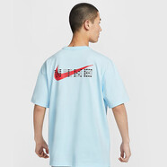 耐克（NIKE）夏季新款短袖男女款上衣運(yùn)動(dòng)休閑舒適透氣短袖T恤 HF6594-474 淺藍(lán)色/全對印花/男款 XL