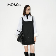 MO&Co.【明星同款】連衣裙精紡全手工珠繡鉆飾摩安珂 黑色 S 160