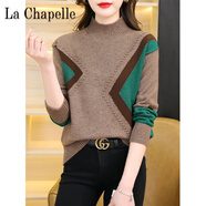拉夏貝爾（La Chapelle）鄂爾多斯市羊 毛衫女2024年秋冬保暖半高領(lǐng)打底羊 絨衫寬松毛衣 純100自動發(fā)熱駝色-款 純100自動發(fā)熱S 建議80-90斤