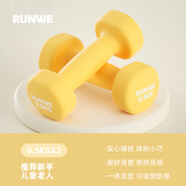 朗威啞鈴女士啞鈴套裝組合小學(xué)兒童小啞鈴練臂肌塑形初學(xué)健身家用器材 【純鐵】檸檬黃0.5kg*2兒童/老人 1KG 起【健身塑型】