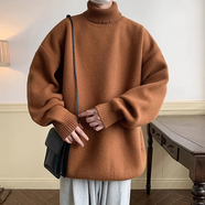 NEW OR MODE高領(lǐng)毛衣男秋冬季潮牌寬松保暖情侶針織衫休閑慵懶打底線衣服男裝 DSA115-M203咖啡色 2XL