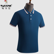 啄木鳥（TUCANO）短袖t恤男翻領純色冰絲薄款Polo領體恤衫中青年寬松免燙男裝半袖 2308哈青 170