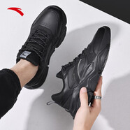 安踏（ANTA）運動(dòng)鞋男鞋 冬季透氣跑步鞋復古休閑黑武士鞋子男 黑-4 39
