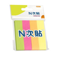 N次貼(stickn)四色熒光色紙質(zhì)指示標簽百事貼便利貼便條貼紙 76*14/76*19mm 76*19mm 34029 100張/條.4條/袋