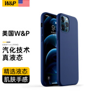 W&P【美国】适用苹果12手机壳iPhone12promax保护套plus全包防摔液态硅胶壳男女 12/12Pro【海军蓝】真液态·6.1英寸