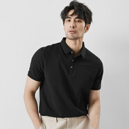 富紳（Virtue）夏季索羅娜涼爽親膚短袖POLO衫男士商務(wù)休閑透氣保羅衫 黑色 2XL （160-170斤）