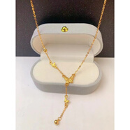 初享（CHUXIANG）仿沙金蝴蝶流蘇項鏈女黃銅鍍金蝴蝶套鏈時(shí)尚氣質(zhì)鎖骨鏈金店同款 蝴蝶流蘇套鏈 A27-201