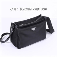 歐迪鳥(niǎo)（ODYBIRD）男士斜挎包帆布單肩包男手機包尼龍牛津布包橫款郵差包旅行背包 黑色小號-26*10*17cm