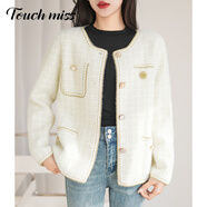 塔馳密司（touchmiss）氣質(zhì)百搭小香風(fēng)短外套女裝2025春季新款時(shí)尚小眾設計感上衣 白色 M （110斤以?xún)龋?
                                         title=