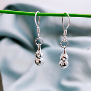 玖長(cháng)時(shí)99純銀耳環(huán)女士款?lèi)?ài)心小葫蘆耳扣銀耳墜女生日禮物送女友 耳環(huán)款 一對克重2.7g