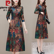 皮爾卡丹（pierre cardin）大碼女裝秋冬裝2025年新款氣質(zhì)顯瘦長(zhǎng)裙加絨加厚旗袍改良版連衣裙 花色【全身加絨加厚】 5XL 建議148-160斤