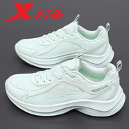特步（XTEP）女鞋運(yùn)動(dòng)鞋女士潮流新款跑步鞋中考測(cè)試減震透氣網(wǎng)面鞋休閑鞋 淡果綠 38