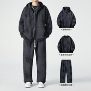 勁洋大碼男褲燈芯絨寬松休閑褲秋季新款加肥加大褲子胖子直筒運動(dòng)長(cháng)褲 三件套（開(kāi)衫+衛衣+長(cháng)褲） 3XL (230斤到250斤)