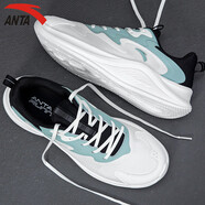 安踏男鞋運動(dòng)鞋子男夏季網(wǎng)面透氣舒適耐磨軟底跑步鞋百搭潮流健身跑鞋 象牙白/黑/灰霧藍 40