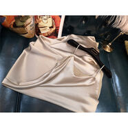 風(fēng)曉薇亮面緞面連衣裙2024流行夏季仿三醋酸中長(cháng)款修身吊帶裙女 香檳色-顯瘦遮肚子韓版連衣裙 M -顯瘦遮肚子韓版連衣裙