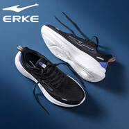 鴻星爾克（ERKE）夏季男運動(dòng)鞋跑步鞋輕便紅星透氣減震軟底網(wǎng)面休閑鞋男鞋緩震跑鞋 正黑霓虹紫 (絕影-雙網(wǎng)) 42 (260mm)