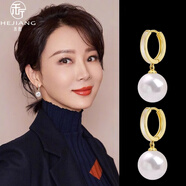 禾匠珍珠耳環(huán)女2025年新款潮流耳飾小眾高級(jí)感耳釘簡約氣質(zhì)輕奢耳墜 金色貝珠耳扣10mm