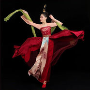 雪珺非*古典舞演出服美人關(guān)舞蹈服裝女飄逸唐制訶子裙王詩(shī)意同款漢服 連衣裙+褲子+腰帶+錦披+頭飾 58 XS 建議90斤內(nèi)