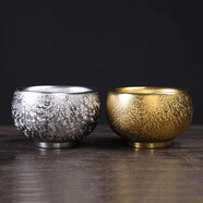 七彩孔雀曜變金油滴鎏金建盞茶杯個人專用主人杯純金茶盞建盞20 金銀雙收自用安全包裝0ml0只