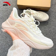 安踏（ANTA）漫步丨運(yùn)動(dòng)鞋女鞋秋季款輕質(zhì)皮網(wǎng)面軟底輕質(zhì)跑鞋緩震耐磨跑步鞋女 象牙白/藕灰 35.5