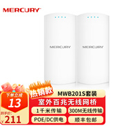 水星（MERCURY） MWB201S 1公里百兆室外AP無線網(wǎng)橋 CPE點對點遠距離傳輸 【2.4G頻段/1公里傳輸/300M無線速率】一對