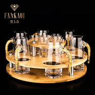 梵卡奇（FANKAQI）金箔白酒杯套裝分酒器家用小酒杯酒壺高檔酒具送長輩喬 圓圓滿滿金箔【6杯6壺】
