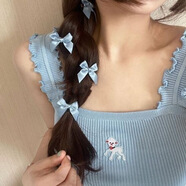 蕊希多色絲帶蝴蝶結(jié)迷你小發(fā)夾甜美可愛發(fā)卡碎發(fā)發(fā)夾甜妹發(fā)飾新年發(fā)夾 藍(lán)色3cm【8個(gè)】